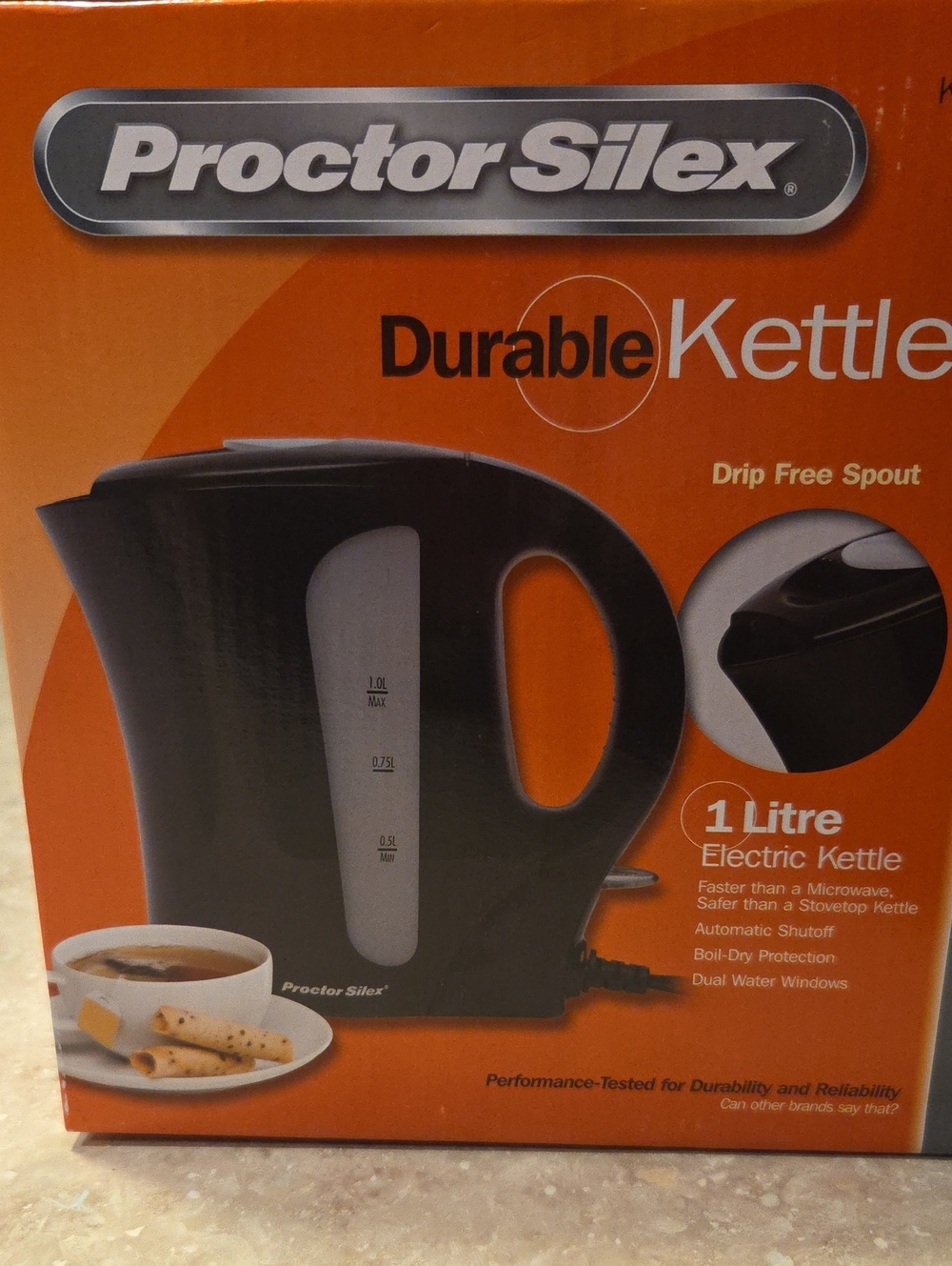 Proctor Silex Black 1-Litre Electric Kettle